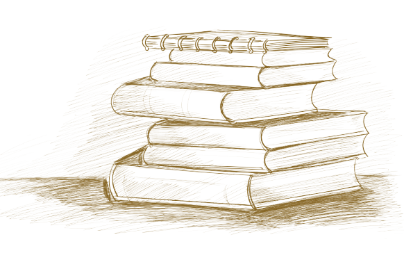 Stack of books illustration